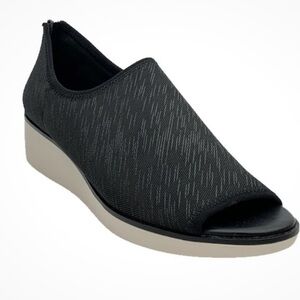 Women's Black Slip-On Wedge Shoes LOGO Lori Goldstein limited edition